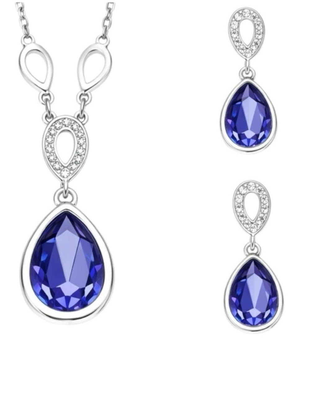 Swarovski Crystals Teardrop Necklace